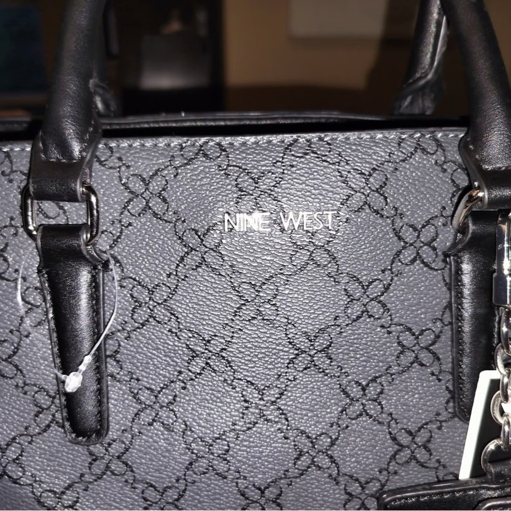 Nine West Elegant Black and Gray Satchel - Picture 3 of 3